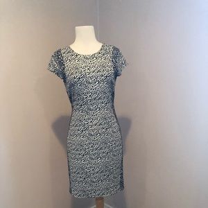 DVF Bodycon Sheath Black White Size 4 Animal Print